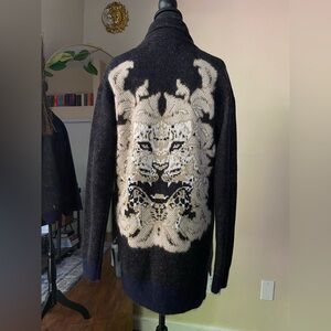 Grey mohair cashmere blend juicy couture sweater lion emblem Xs / s 2008